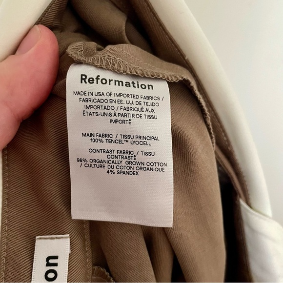 NEW Reformation Stevie Wide Leg Trouser Pant Mushroom Brown Size 22 NWT - Picture 14 of 15